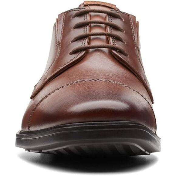 NWT Clarks Men\'s Clarkslite Cap Oxford Shoes, Tan Leather, 7 main image 4